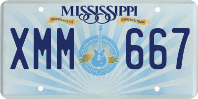 MS license plate XMM667