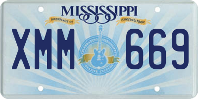 MS license plate XMM669