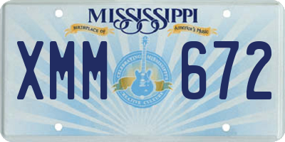 MS license plate XMM672