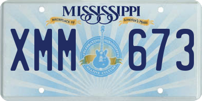 MS license plate XMM673