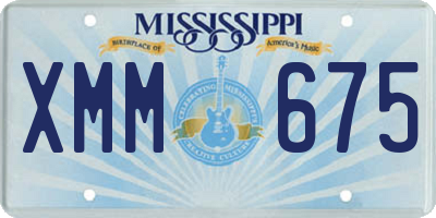 MS license plate XMM675