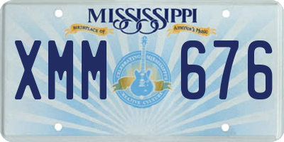 MS license plate XMM676