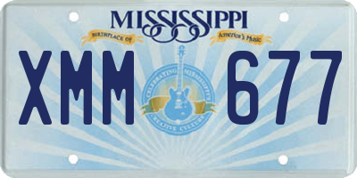 MS license plate XMM677