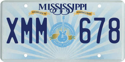 MS license plate XMM678