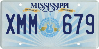 MS license plate XMM679