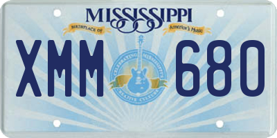 MS license plate XMM680