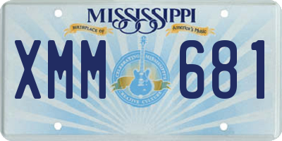 MS license plate XMM681