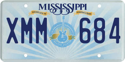 MS license plate XMM684