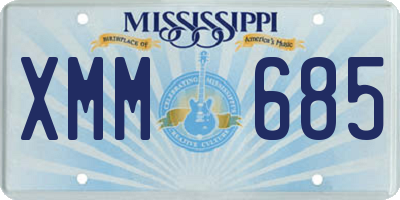 MS license plate XMM685