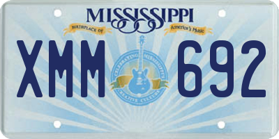 MS license plate XMM692