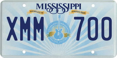 MS license plate XMM700
