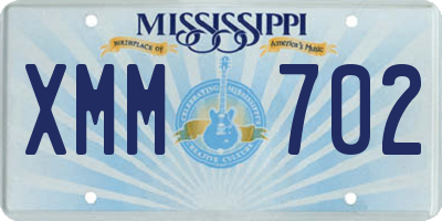 MS license plate XMM702