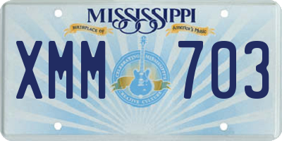 MS license plate XMM703