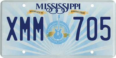 MS license plate XMM705