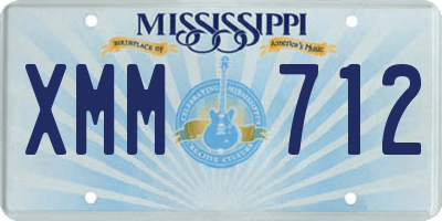 MS license plate XMM712