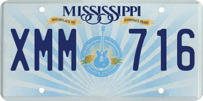 MS license plate XMM716
