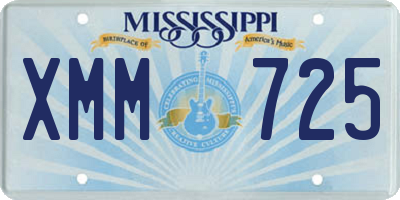MS license plate XMM725