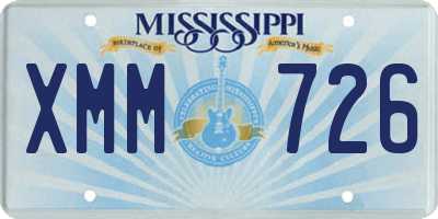 MS license plate XMM726