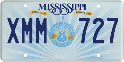 MS license plate XMM727