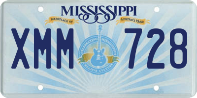 MS license plate XMM728