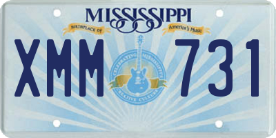 MS license plate XMM731