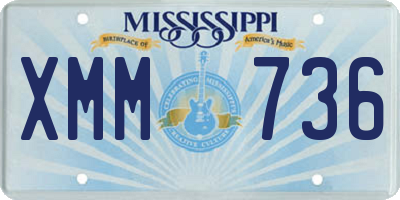 MS license plate XMM736