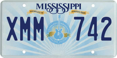 MS license plate XMM742