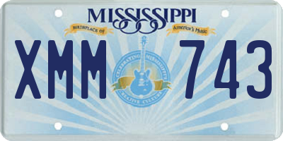 MS license plate XMM743