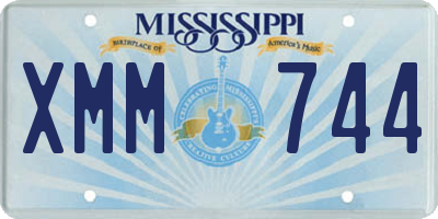 MS license plate XMM744
