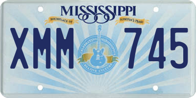 MS license plate XMM745