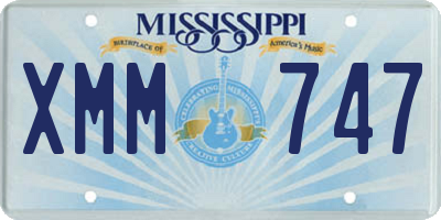 MS license plate XMM747