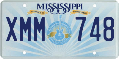 MS license plate XMM748