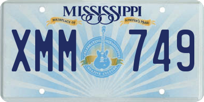 MS license plate XMM749