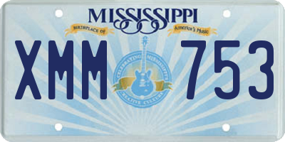 MS license plate XMM753