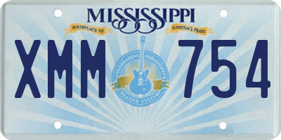 MS license plate XMM754