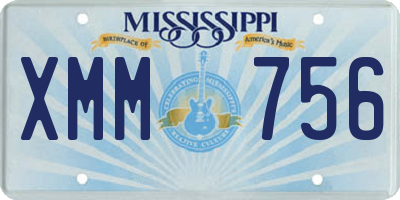MS license plate XMM756