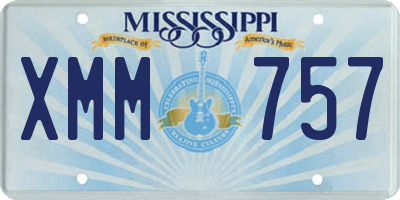 MS license plate XMM757