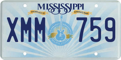 MS license plate XMM759