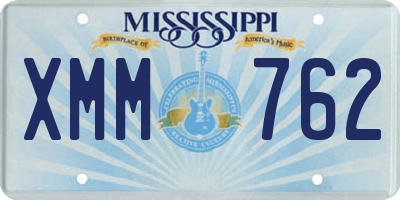 MS license plate XMM762