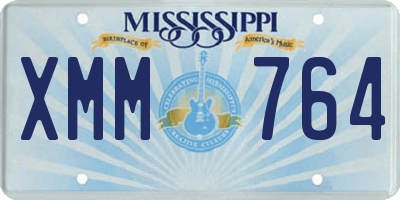 MS license plate XMM764