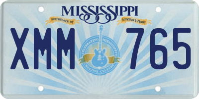 MS license plate XMM765