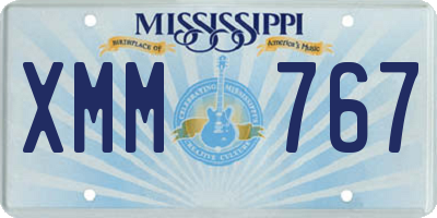 MS license plate XMM767