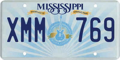 MS license plate XMM769
