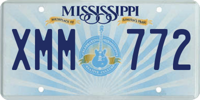 MS license plate XMM772