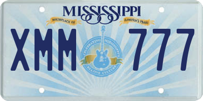 MS license plate XMM777