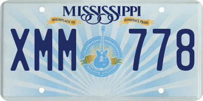 MS license plate XMM778