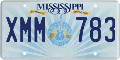 MS license plate XMM783