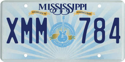 MS license plate XMM784