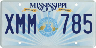 MS license plate XMM785