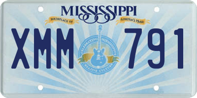 MS license plate XMM791